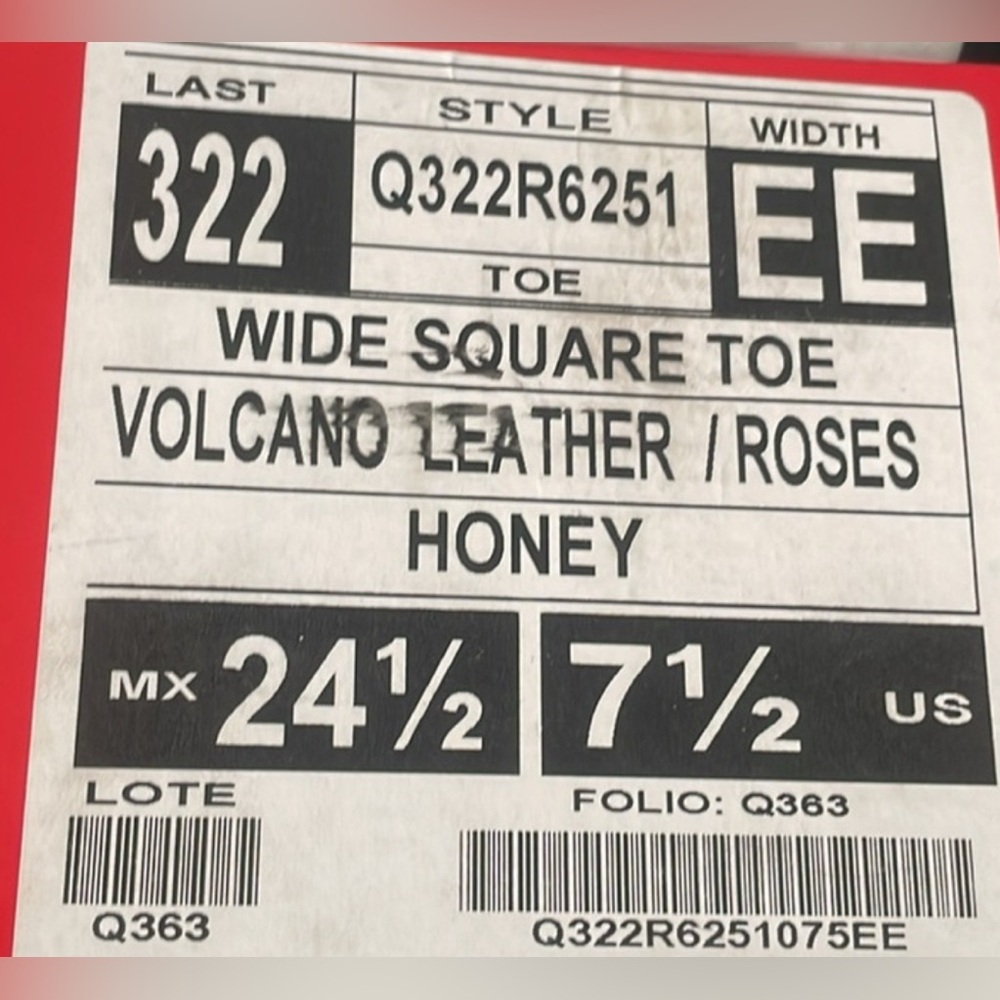 New Quincy Boots The Real American Boot Wide Square Toe Volcano Leather Roses . - Picture 3 of 13